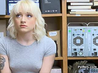 Hidden Cam Catches Horny Guard Pounding Petite Blonde Teen's Pierced Nipples Office Fuck