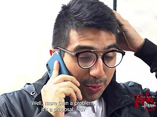 Two Guys Dominate Redhead Latina's Big Tits In Rough Threesome