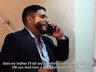 Two Guys Dominate Redhead Latina's Big Tits In Rough Threesome