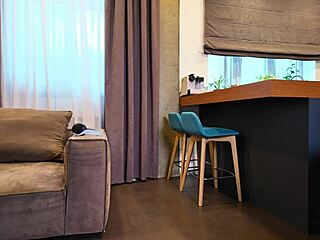 blonde gamer trades console for rough couch pounding session