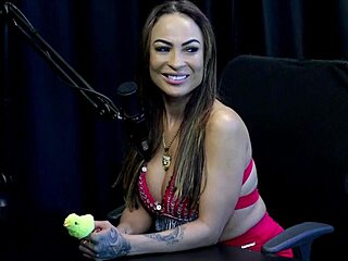 belinha baracho flaunts latina tits in sheer red public