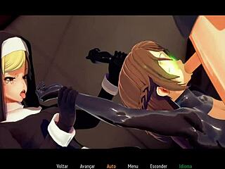 naughty nun plays erotic game with friend