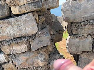 i flash my dick publicly then brunette helps me cum outdoors