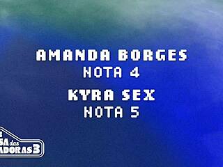 three hot women enjoy intimate play and licking together