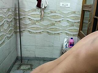 hot indian woman baths as man spies tight pussy fingering fuck