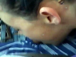 Brunette Deepthroats Monster Cock In Close-Up Blowjob