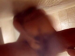 he spies on busty blonde milf showering craving thick cock inside