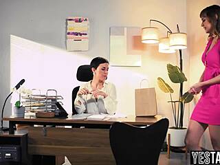 kinky boss forces assistant to fuck her hung husband at work