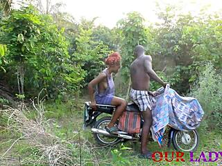 Ebony Babe Bent Over Bike Fucked Hard By Big Black Cock Outdoors