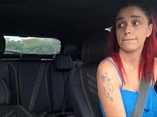 Hey, no panties ride makes cocks hard in car!