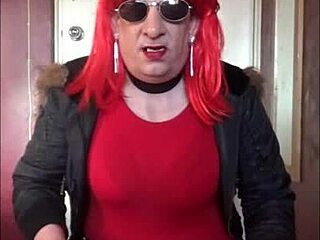 Shy crossdresser craves swallowing another man's pee outdoors