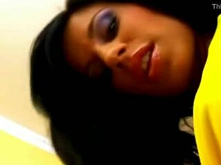 Horny Brunette Babe Fingers Shaved Pussy and Natural Tits