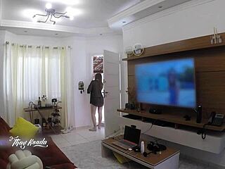 Hey delivery boy, hot milf Thay Ksada greets you naked from shower in nightgown?