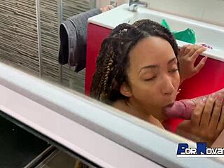 young latina dominicana showers victor bloom huge cock