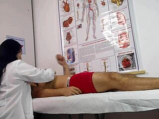 Horny patient gropes nurse's juicy tits during steamy hospital foreplay