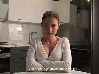 Busty girl next door loses bet to stranger's big cock pov pounding.