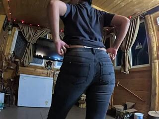 jeans face fuck cum explosion