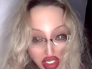 Russian Glasses Babe in Full Lipstick Fetish Storyline