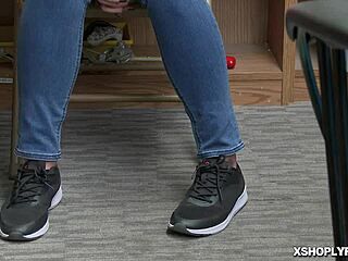 blonde shoplifter's tight pussy pounded hard by security